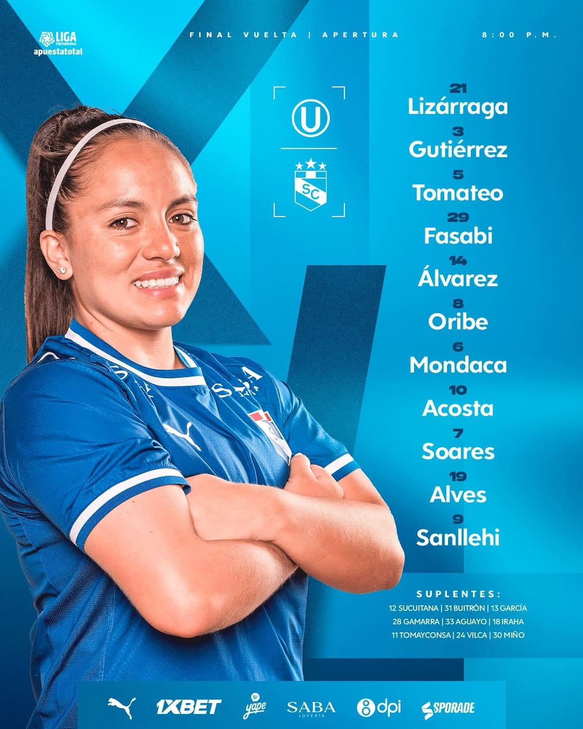 Alineación confirmada de Sporting Cristal. Crédito: Instagram SC femenino.