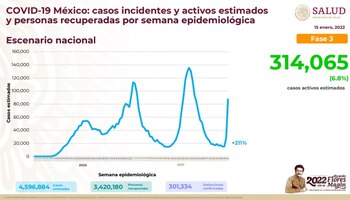 Panorama de la presencia del virus SARS-CoV-2 en México al 15 de enero de 2022 (Foto: SSa)