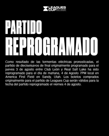 Comunicado sobre la reprogramación del