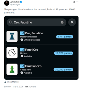 Faustino Oro es Gran Maestro de Ajedrez