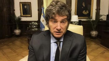 Milei durante la entrevista a