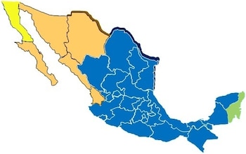 México tiene 4 zonas horarias.