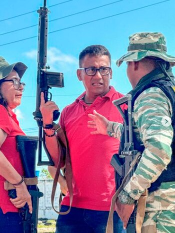 La alcaldesa Ofelia Padrón y el diputado del PSUV Orlando Zambrano quien es parte del ala civil de la guerrilla FBL