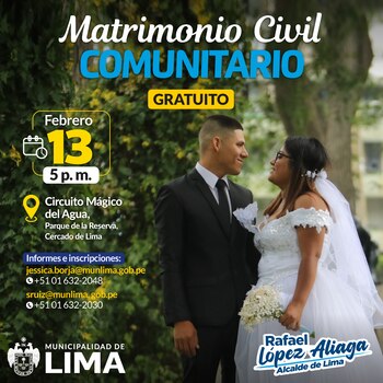 Matrimonio comunitario gratuito en el