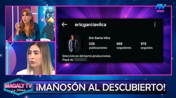 Patricia Villareal no se retracta y contradice versión de Eric García Vilca sobre supuesto casting: “Nunca me especificó nada”. Captura: Magaly Tv La Firme.