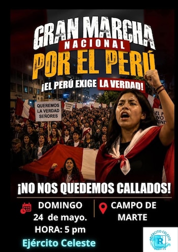 Manifestantes llegaron desde una movilización convocada en Campo de Marte.
