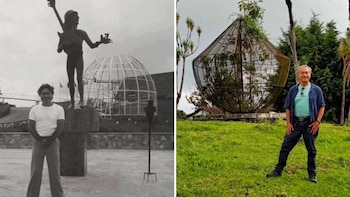 La famosa estatua de John Lennon que estaba en la Posada Alemana fue protegida durante años por un familiar para evitar que fuera robada - crédito Carlos Lehder Rivas/Facebook