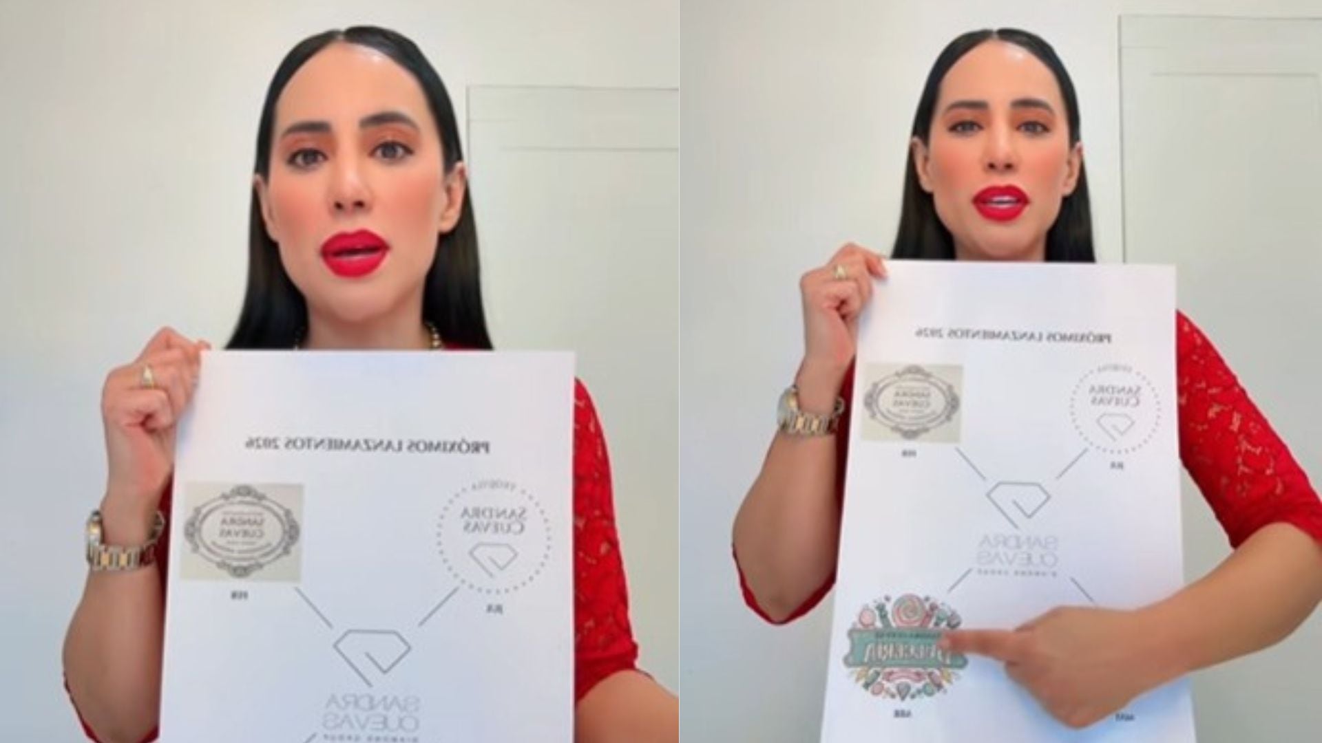 La ex alcaldesa presentó sus próximos lanzamientos de 2026. (@sandracuevas_)