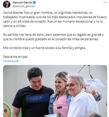 El mensaje de Samuel García