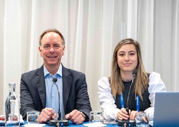 Peter Cerdá CEO de Alta, y Lina Quintero, Jefe de Asuntos Gubernamentales