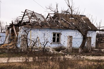 Una casa destruida en Kherson