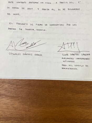 El primer contrato de Oswaldo