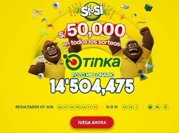 La Tinka del domingo 7 de junio de 2026: consulta los resultados y premios del sorteo. Captura: América TV.