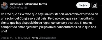 El presidente de la Cámara