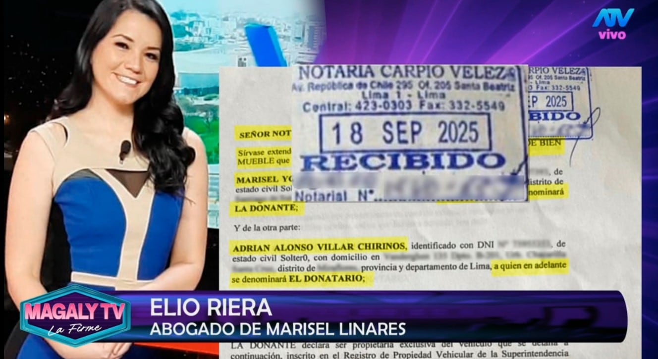 Notario Donato Carpio cuestiona documento presentado por defensa de Marisel Linares. ATV/ Magaly TV La Firme.