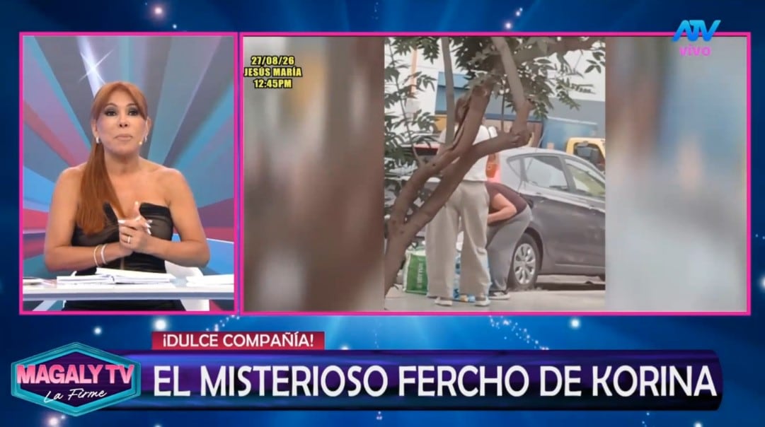 Magaly cuestiona el 50/50 de Korina tras verla junto a Emanuel Parrado. Captura: Magaly TV La Firme.