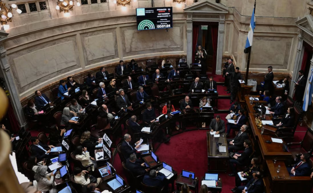Sesión en el Senado del 10 de julio de 2025 cuando se aprobó el proyecto de distribución de los ATN