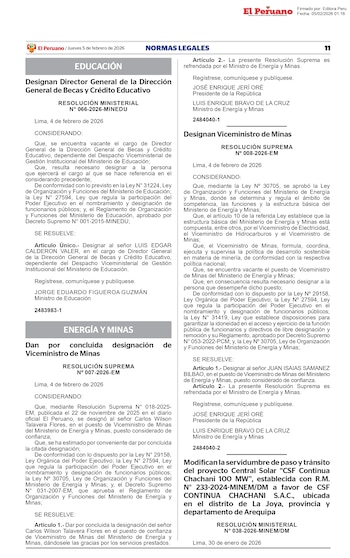 Designación de Juan Isaias Samanez