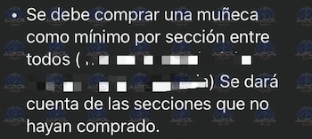 Mensaje recibido por los alumnos