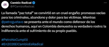Cambio Radical señaló que "la