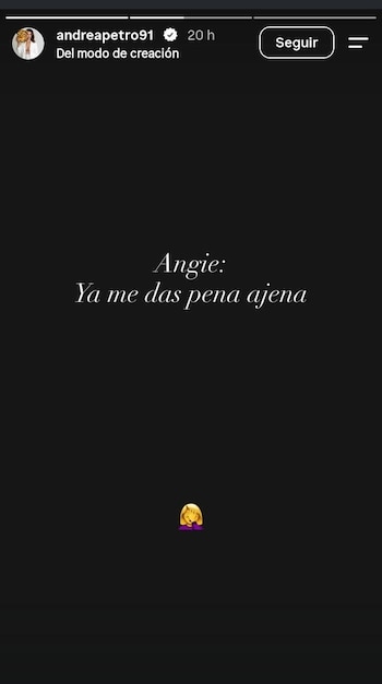 Andrea Petro reaccionó en redes sociales a las declaraciones de Angie Rodríguez contra su padre - crédito Captura de Pantalla Instagram/@andreapetro91