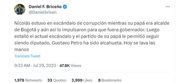Daniel Briceño arremetió contra el