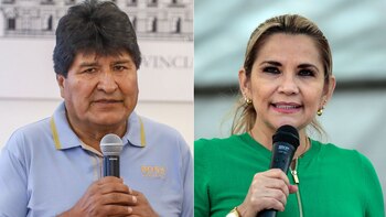 Evo Morales y Jeanine Áñez