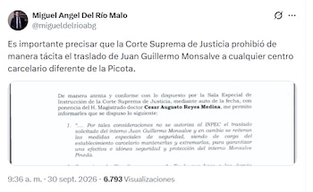Miguel Ángel del Río cuestionó traslado de Juan Guillermo Monsalve a Cómbita