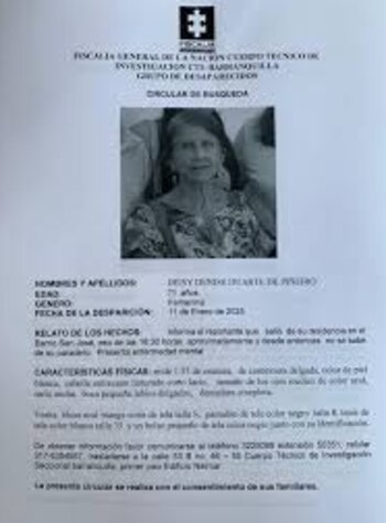Mujer que desapareció en Barranquilla