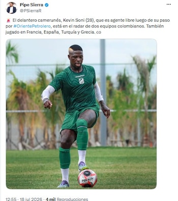 Camarões na visão da seleção colombiana - crédito @PSierraR/X