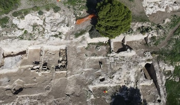 Trazado urbano descubierto en la excavación.