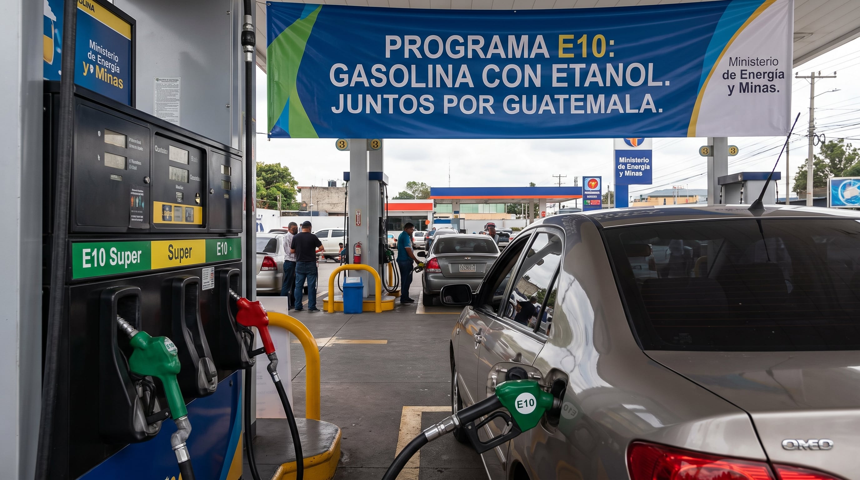 Un vehículo se abastece de gasolina con etanol E10 en una estación de servicio de Guatemala bajo el programa del Ministerio de Energía y Minas. (Imagen Ilustrativa Infobae)