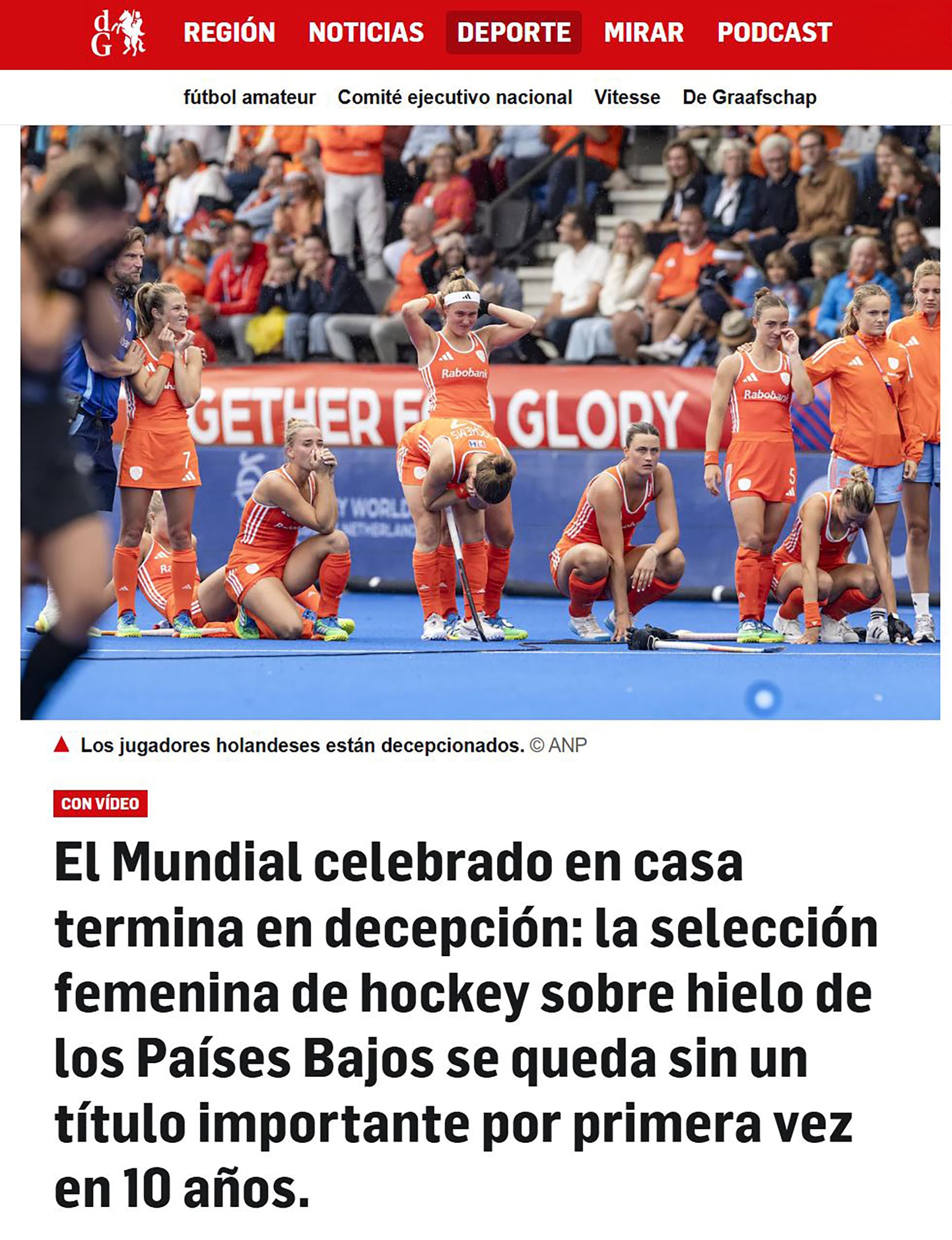 De Gelderlandr y su mirada tras la derrota de Países Bajos