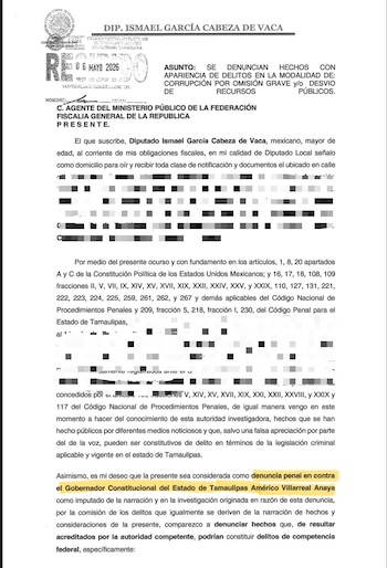 Denuncia ante la FGR.