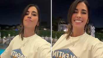Al ritmo de “La cumbia de los trapos”, Antonela Roccuzzo filmó su celebración íntima tras la clasificación de Argentina a la final del Mundial