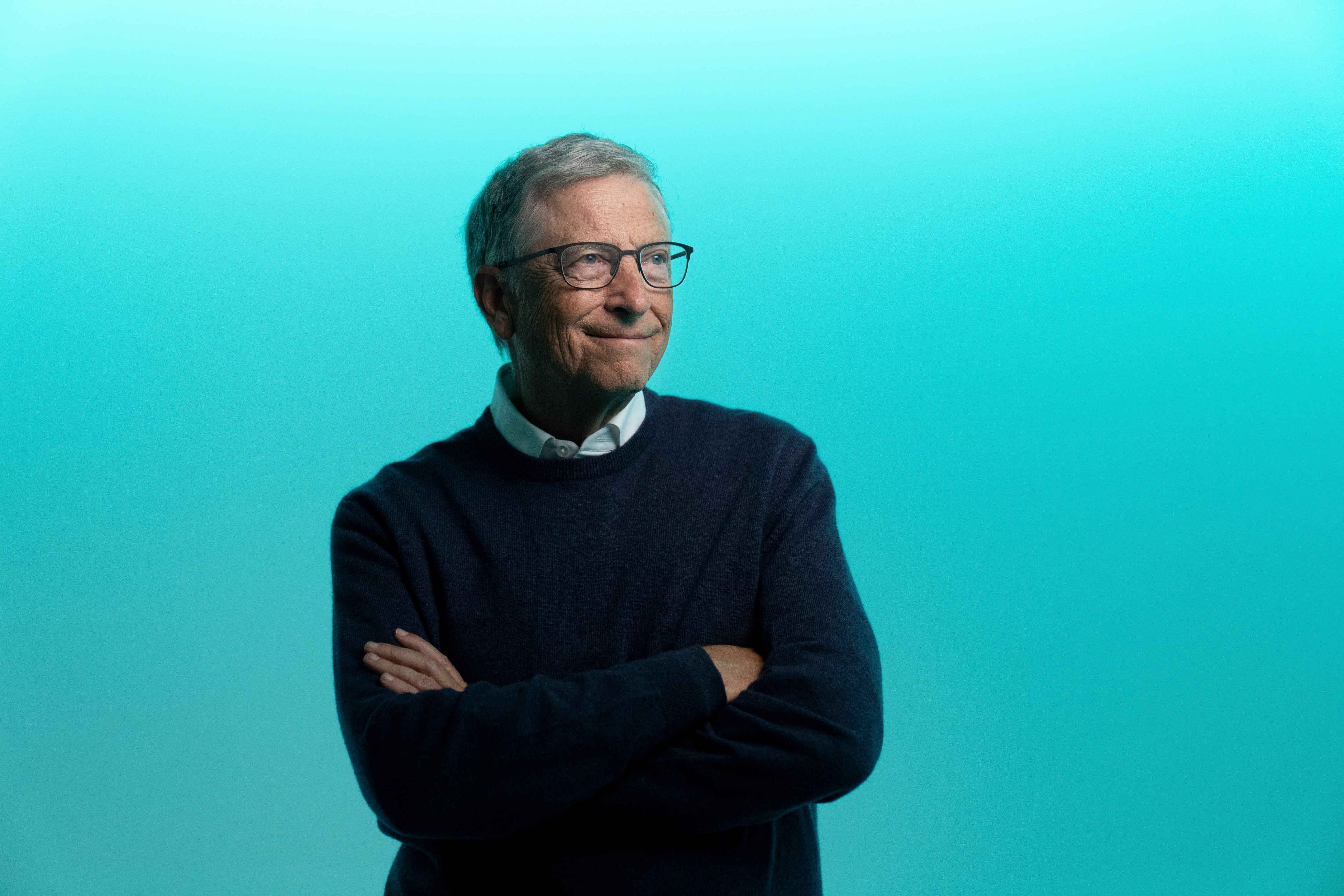 Bill Gates posa para una fotografía luego de una entrevista con The Associated Press el miércoles 8 de enero de 2025, en Indian Wells, California. (AP Foto/Jae C. Hong)