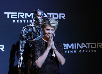 Linda Hamilton en la presentación