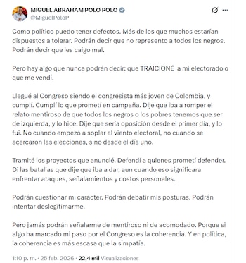 Miguel Polo Polo respondió a