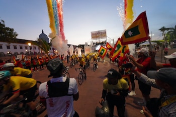 Un total de 6.900 ciclistas procedentes de 21 países corrieron en la jornada principal del evento en Bolívar - crédito @AlcaldiaCTG / X