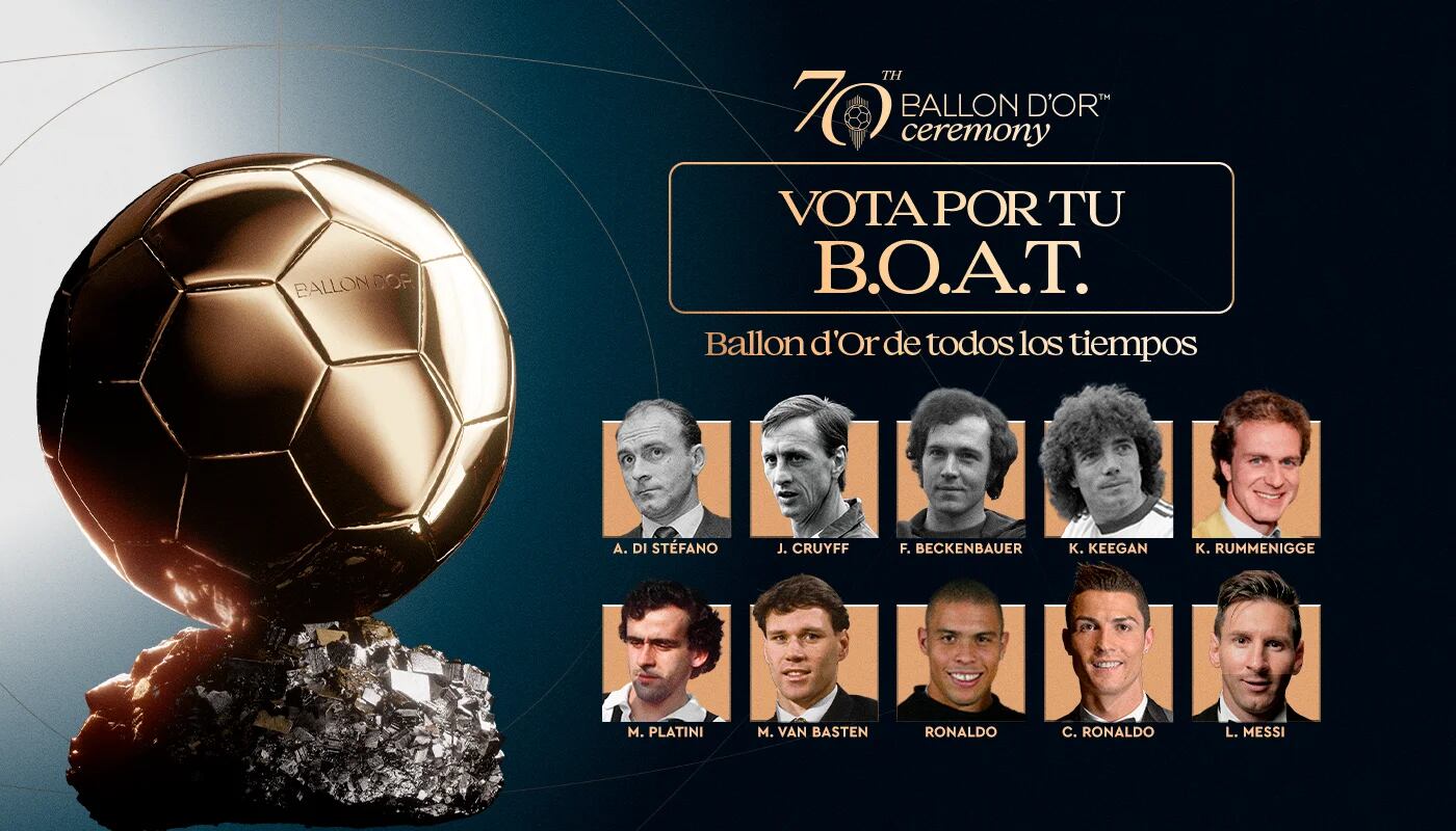 El Balón de Oro lanzó BOAT, la votación oficial para elegir al mejor ganador de todos los tiempos