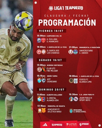 Programación de la fecha 1