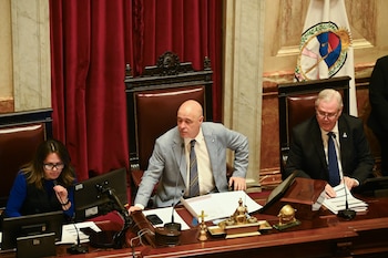Victoria Villarruel no estuvo presidiendo la primera parte del debate. El encargado fue bartolomé Abdala (RSFotos)
