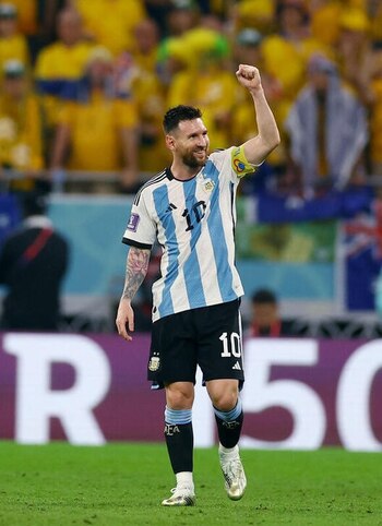 Dic 3, 2022
Foto del sábado del capitán de Argentina Lionel Messi celebrando tras marcar ate Australia
REUTERS/Kai Pfaffenbach