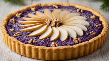 Tarta de pera y camote