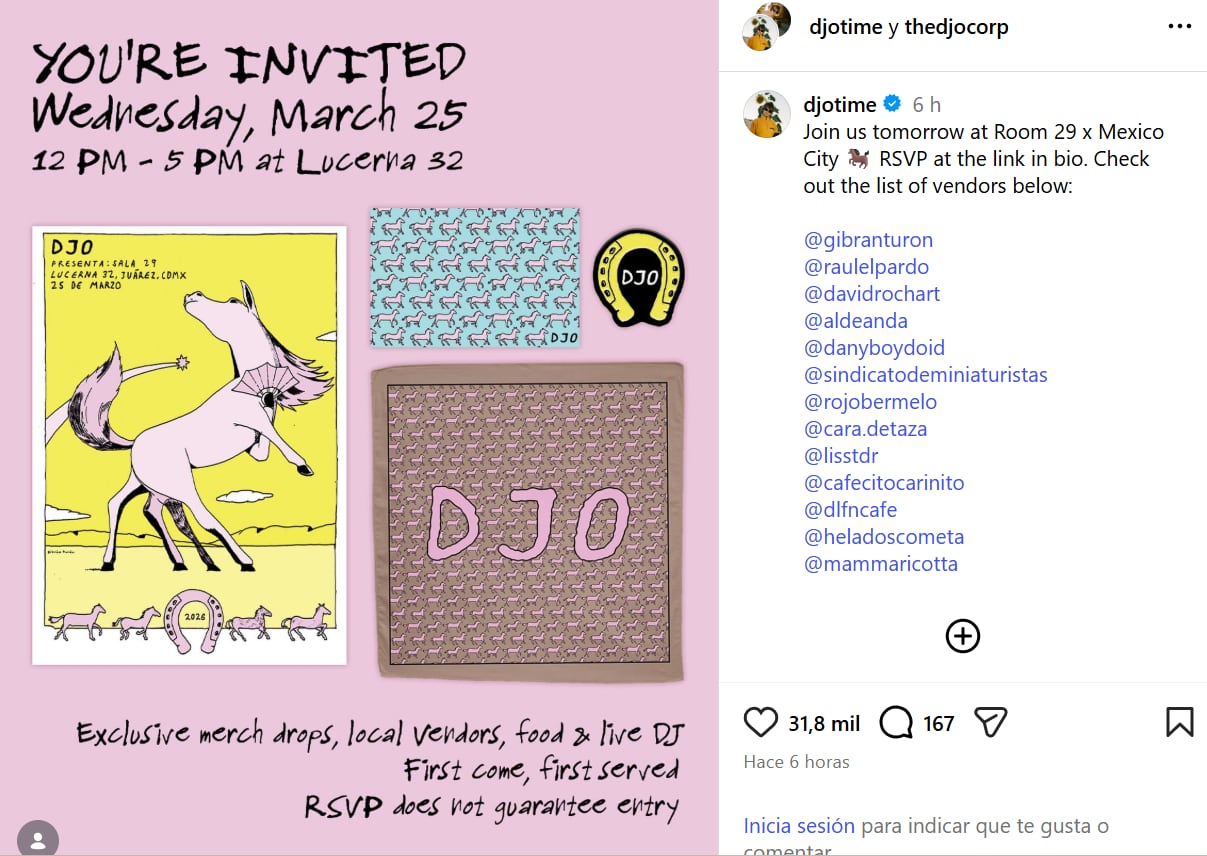 La visita de Joe Keery incluirá actividades especiales como eventos de merchandising y convivencia directa con sus fans en la capital mexicana. (Instagram/ @djotime)