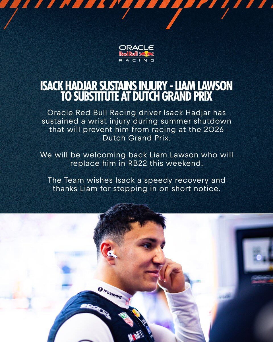 El comunicado de Red Bull sobre Isack Hadjar