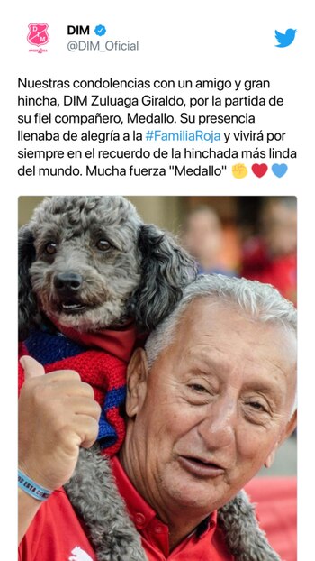 Condolencias por muerte de 'Medallo'