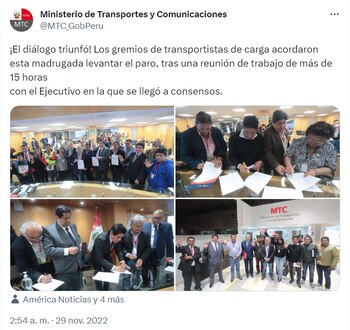 Tuit donde se anunció que