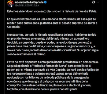 Abelardo de la Espriella insinuó