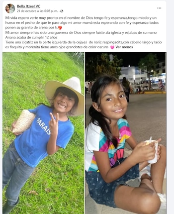 Desaparición de Ariana Scarlett Velázquez Cruz mantiene en alerta a Ostuacán, Chiapas. (Captura de pantalla)
